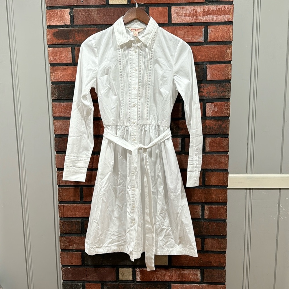 Brooks Brothers White Button-Front Shirt Dress